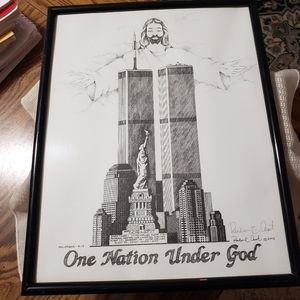 "One Nation Under God" Pen/Ink Drawing used for Rembrance Cards for 9/11 Victims